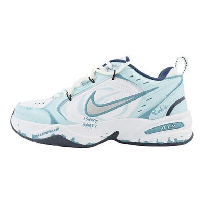 Air Monarch 4 Slip Resistant Abrasion Resistant Low Top Chunky Sneakers Unisex Blue White 415445-102(Team558-)