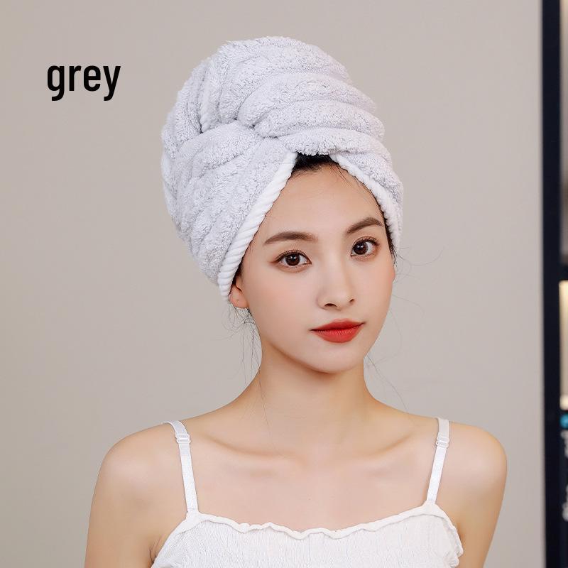 

Шапочка для сушки волос из кораллового флиса высокой плотности - Абсорбирующее банное полотенце для женщин и студентов 25*65