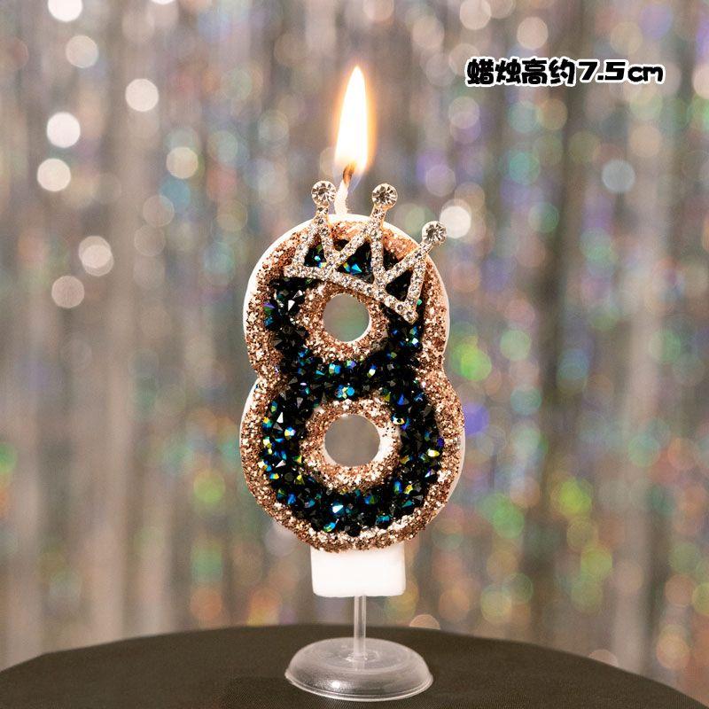 1Pc Princess Year Old Digital Birthday Candle Crown Cake Ornament Birthday Cakes Party Decoration Ornament Children's Gift