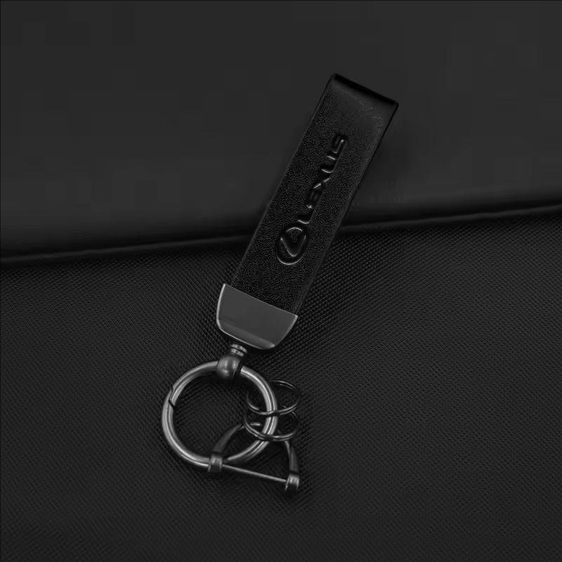 Interior Stickers Car Keychain Cowhide Leather Key Rings Waist Buckle Carabiner For Lexus CT ES GS NX IS250 CT200h IS300h ES300h AY6