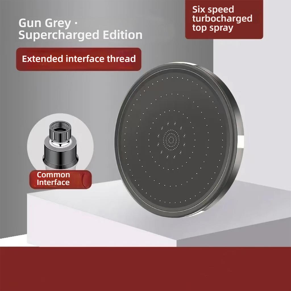 6 Mode High Flow Booster Round Shower Round High Pressure Top Spray Shower Home/Hotel Bathroom Accessories