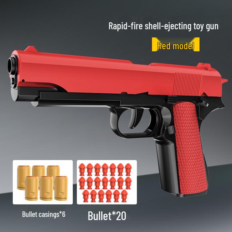 Shell Fırlatmalı ve Sürekli Ateşlemeli Colt 1911 Yumuşak Mermi Oyuncak Tabanca - Erkek Çocuklar İçin - PUBG Tabanca Modeli
