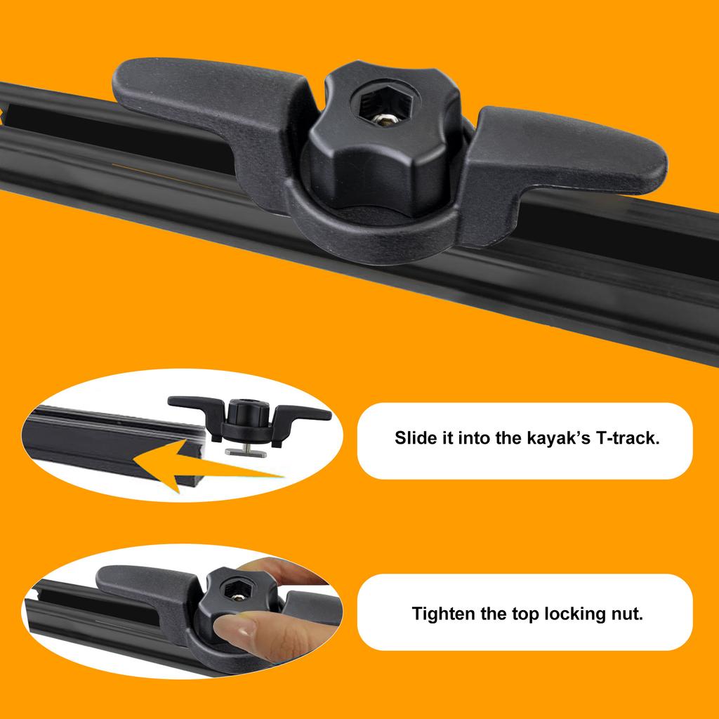 Kayak Rail Cleat Track Mount Line Cleat Kayak Low Profile Track Mount Outdoor Water Sports Accessories for Kayak Fishing Boating