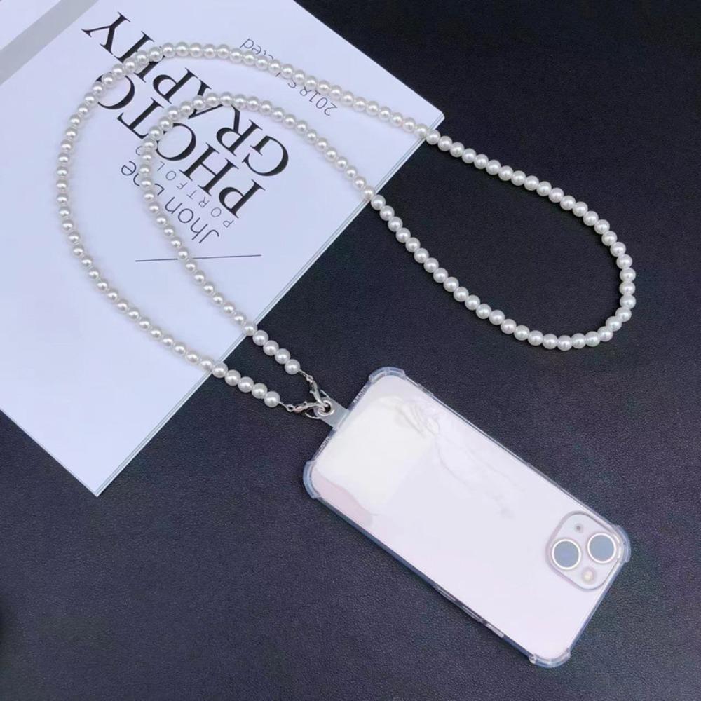 Anti Loss Pearl Crossbody Mobile Phone Chain Portable Pearl Strap Phone Chain Mobile Phone Pendant