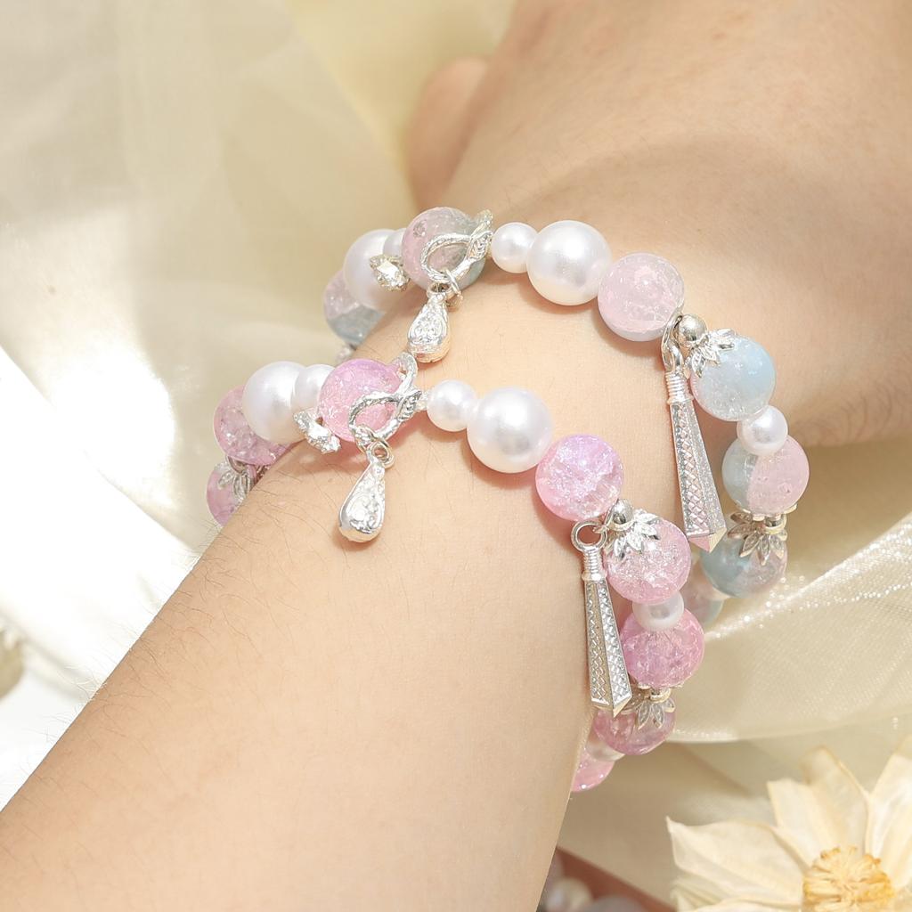 Original Design Pearl Mermaid Tears Super Immortal Starry Sky Beaded Bracelet Female Niche Sweet Mori Girlfriend Versatile Bracelet