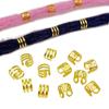 50pcs Gold Dreadlocks Beads Charm Hair Rings Hair Cuffs Clips Hair Braid Tubes  African