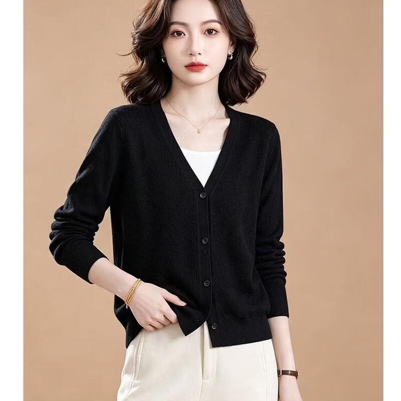 Women's V-Neck Single-Breasted Knit Cardigan