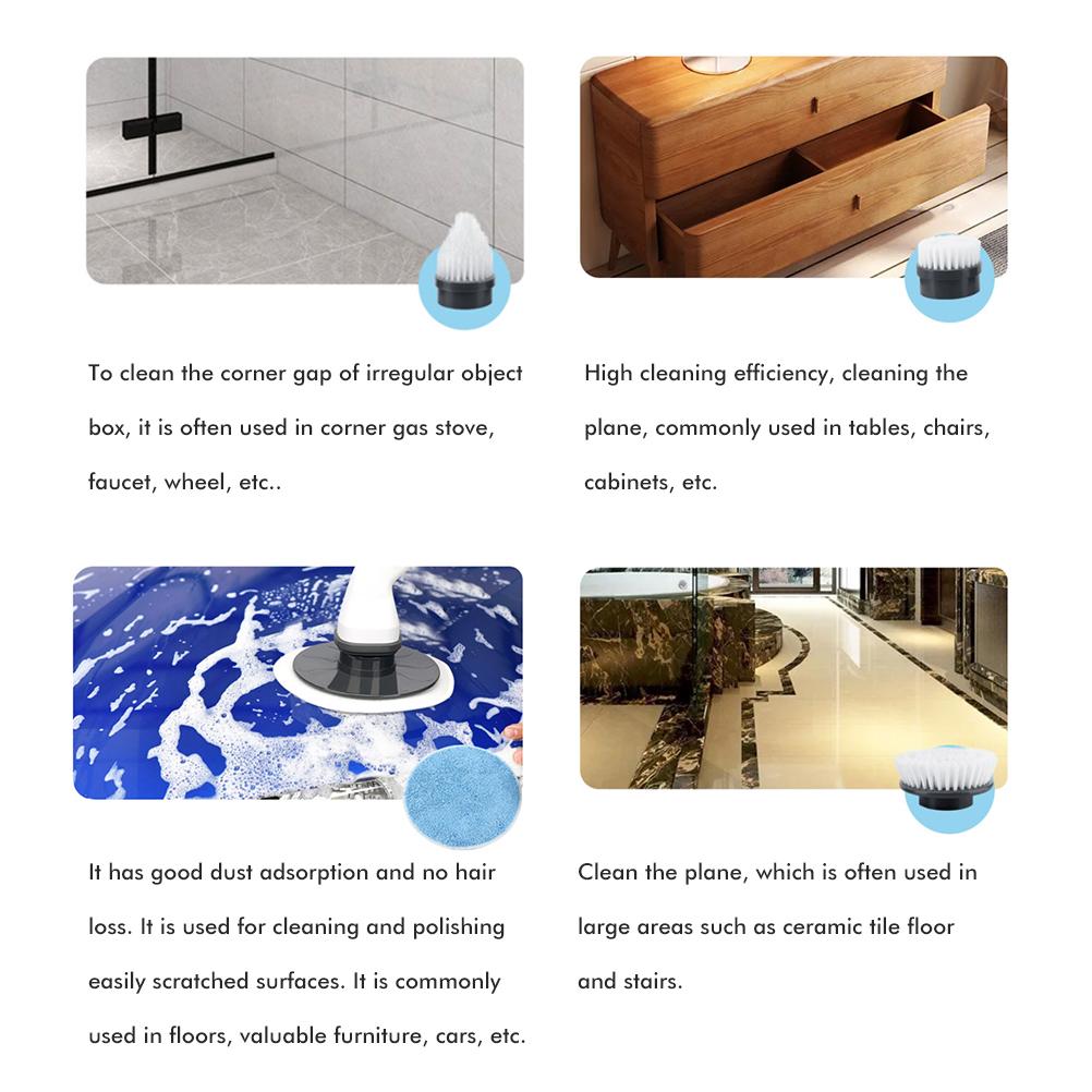 Electric Spin Scrubber 360 Degree Rotating Cordless Power Brush Floor Scrubber Charging Shower