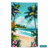 Tropical Palm Tree Beach Towel Flat Print Quick Dry Non-Woven Soft Bath Towel for Summer Vacation Pool Travel Hawaii Style