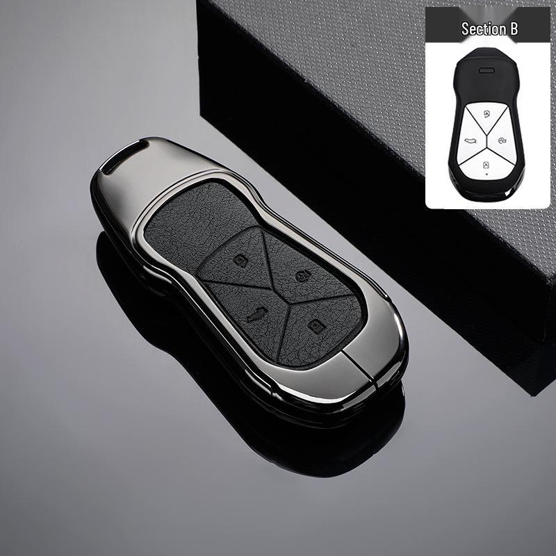 XPeng P5 Car Key Cover 2021-2024: Durable Zinc Alloy & Leather Protective Shell