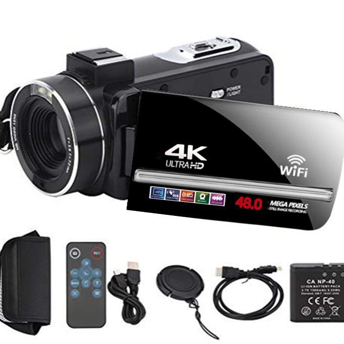 4K HD Digital Camcorder with 48MP, Microphone, Touchscreen & WiFi