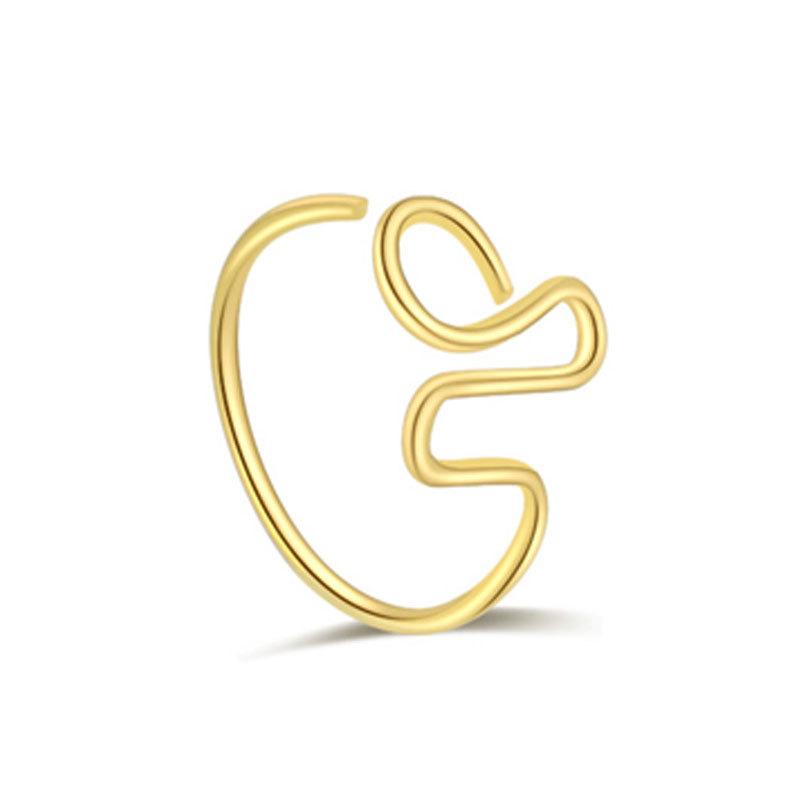 Winding Special-Shaped Nose Ring Music Note Love Shape Design Gold Special-Shaped Niche Nose Ring Ear Cartilage Clip