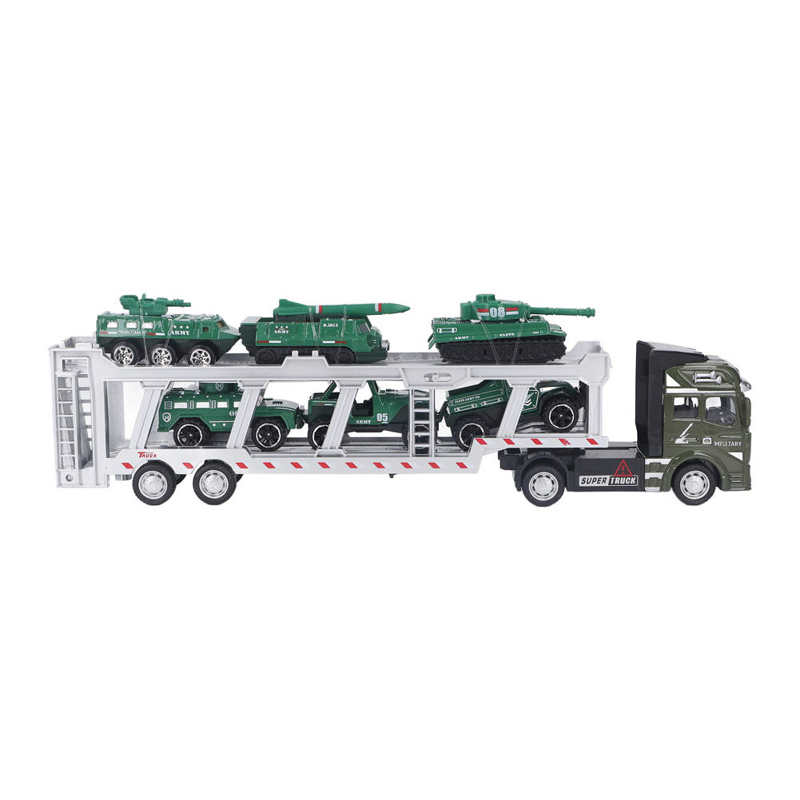 1/48 Carrier Truck with Cars Toys Set Portable Alloy Plastic Transport Vehicle with Car Models for Gifts Ornament