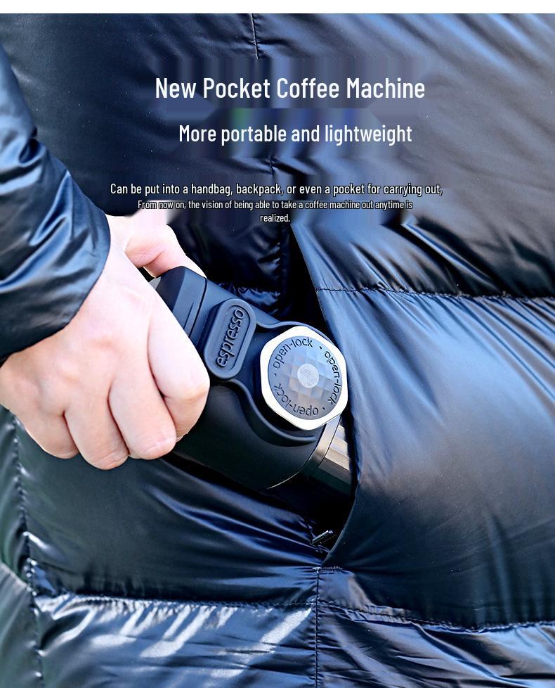 Italian Hand Press Espresso Machine - 19-Bar Outdoor Capsule Coffee Maker