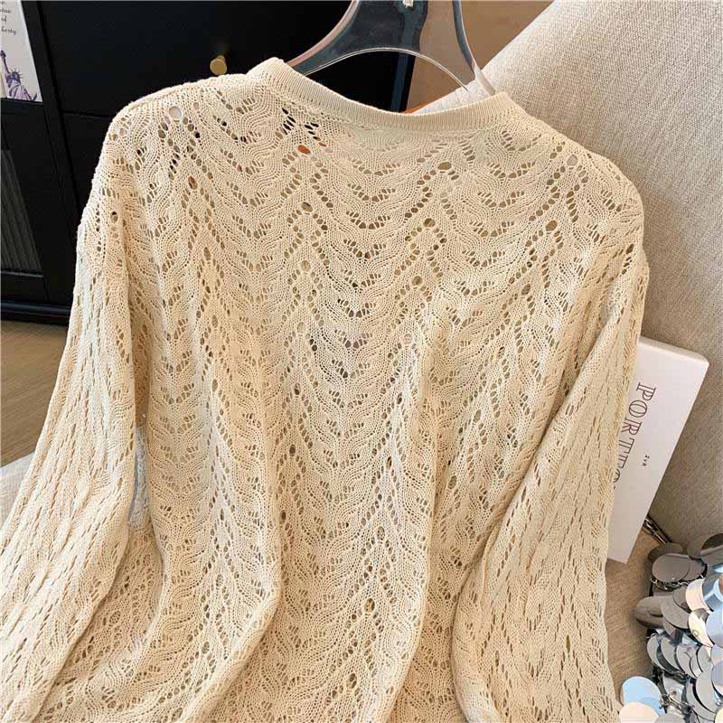 T-shirty Topy Damskie Bawełna Dzianina Szkieletowa Topy Oversize Wygodne Elastyczne Długi Rękaw T-shirt Jednolity Kolor Luźny Bluzon Okrycie Wierzchnie Luźne Topy