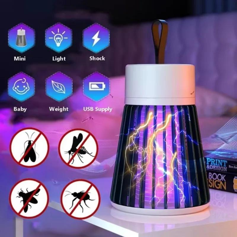 UV Lampa na komáry Elektrický šok Lampa na hubení komárů USB Nabíjení Lampa proti komárům Lampa pro hubení škůdců Lapač much Hubič hmyzu