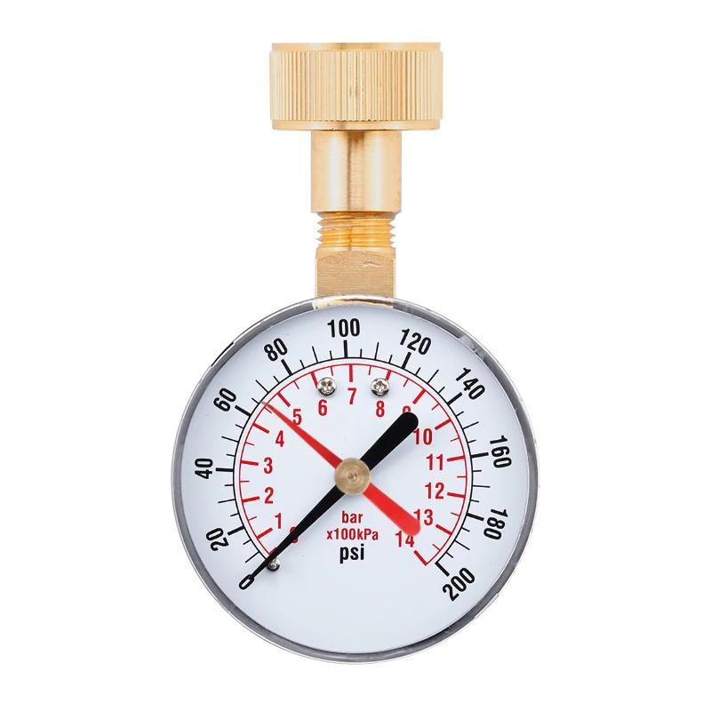 Face Pressure Gauge 15/30/60//100//160/200 PSI & Bar for Air Gas Water Fuel Liquid.Car Tyre Air Pressure Tester Tire Gauge