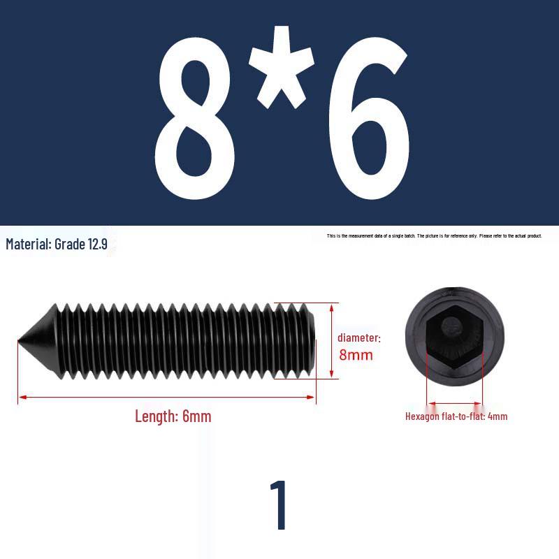 12.9 Edelstahl 304 Innensechskant Kegelspitze Gewindestift M2/M3
