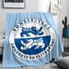 Sonderjyske FC Printed Flannel Blanket, Soft Throw for Bedroom Sofa, Washable,soccer Fan Merchandise, Great Gift.