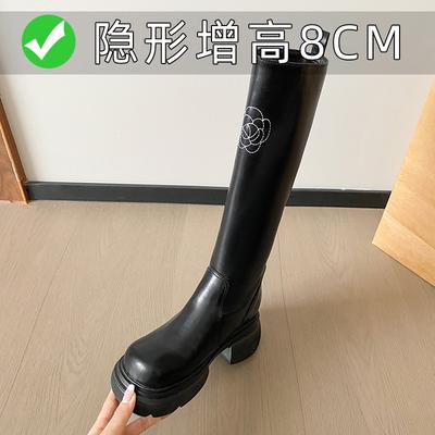 New Autumn and Winter Heightening Platform Boots Women's Knee Boots Thick Heel Boots Women's Tall Knight Boots