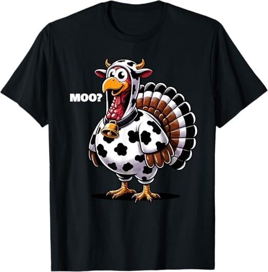 Turkey Moo Funny Thanksgiving Unisex T-Shirt Unisex T-Shirt L