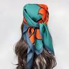 Foulard carré en soie de marque de luxe pour femmes, bandeau de cheveux à col de chat, hijab de plage, bandeaux de tête, bandana, foulard féminin 70 cm
