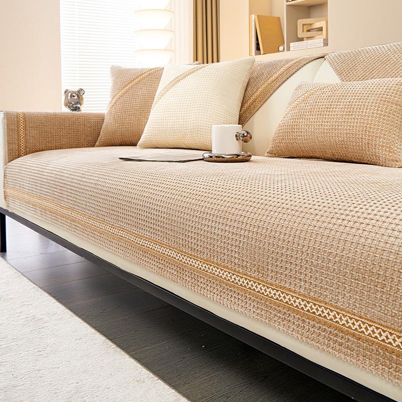 

Чехол для дивана Four Seasons в кремовом стиле, универсальный, из шенилла, защитный коврик для дивана от царапин домашних животных, ковры для гостиной 70x70cm 1pcs