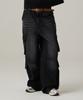 URBANAGE [2Pack] Double Cargo Washed Denim Wide Pants 3 Colors