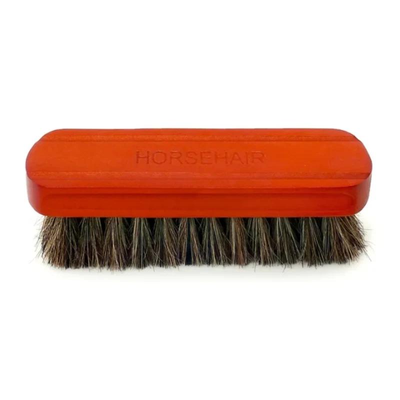 Horsehair Leather Textile Cleaning Brush for Car Interior Furniture Apparel Bag Shine Polishing Brush Auto Wash