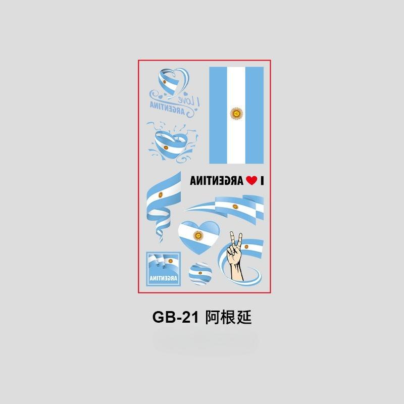 10Pcs Waterproof National Flag Temporary Tattoos for 2026 World Cup Face Body Stickers for Football Fans Match Day Decorations