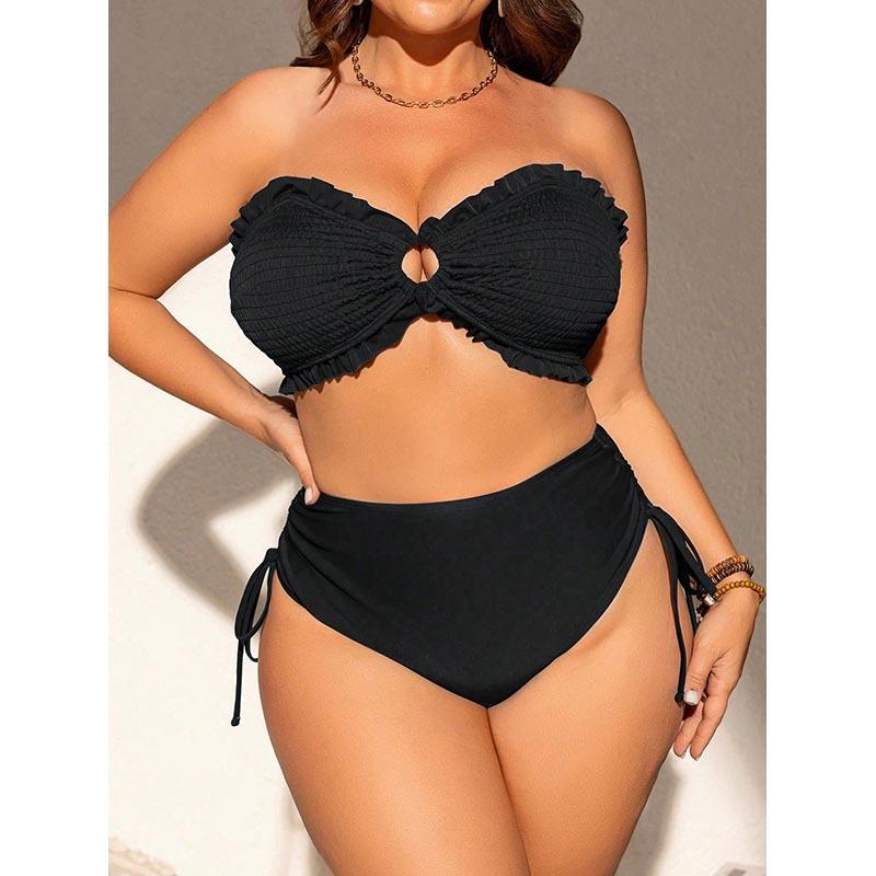 TS JYL-BK241 Floral Double Strap Bikini, V-Neck Stylish Swimwear For Ladies S