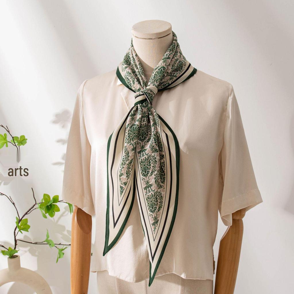 Elegant 2025 Autumn Double Crepe Diamond Scarf: High-End, Dual-Use, Double-Sided Print Shawl for Women