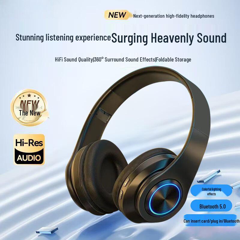 Bluetooth Headphones B39: High-Quality Sound, Luminous Design, Ideal for Music, Gaming, and HD Calls for Men and Women.