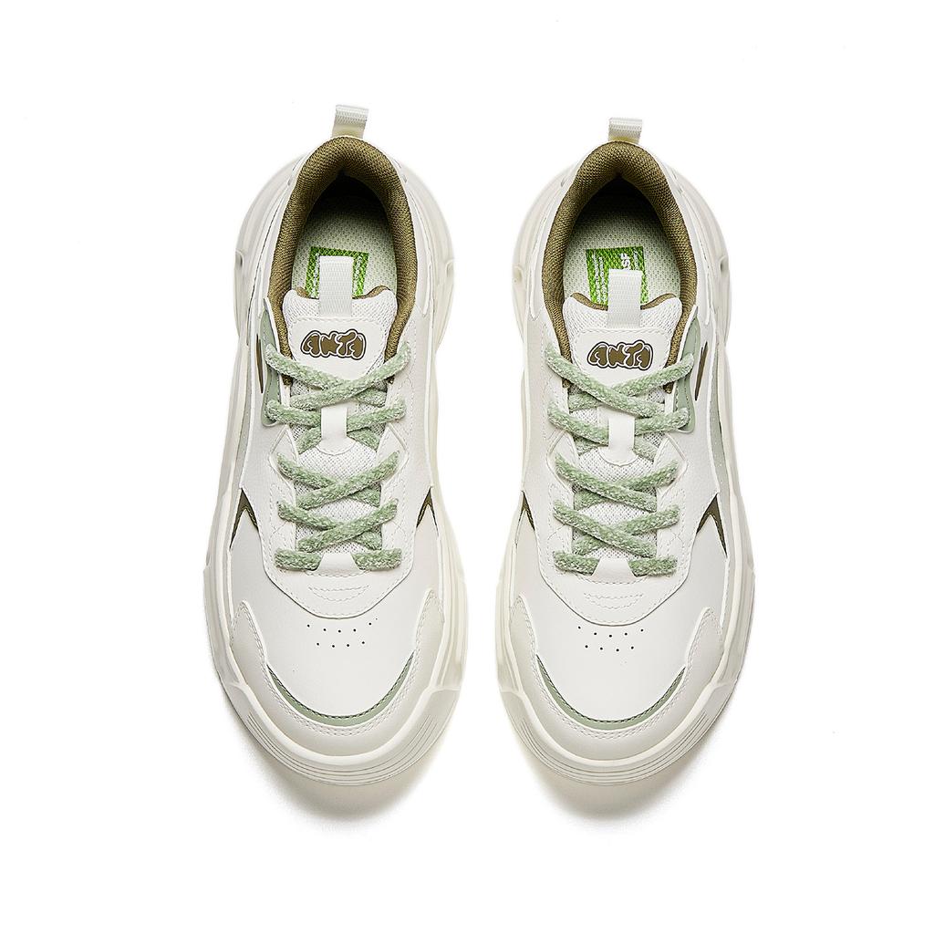 Anta Rabbit Shoes Abrasion Resistant Slip Resistant Casual Shoes Women's White Green 922618851-3