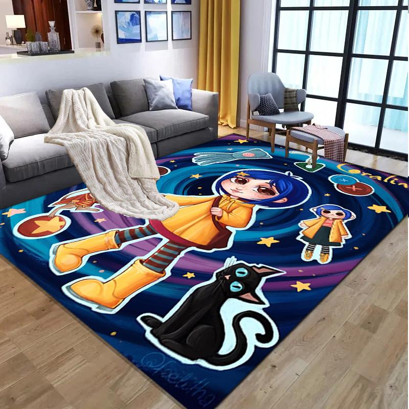 Coraline Pattern Rug, Indoor/Outdoor Mat, for Picnic, Gameroom, Bedroom, Office, Living Room, Home Decor Carpet, Birthday Gift