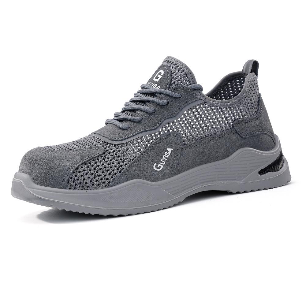 Summer labor insurance shoes wear-resistant, smash-proof and stab-proof steel head safety shoes large holes, breathable, comfortable and non-smelly