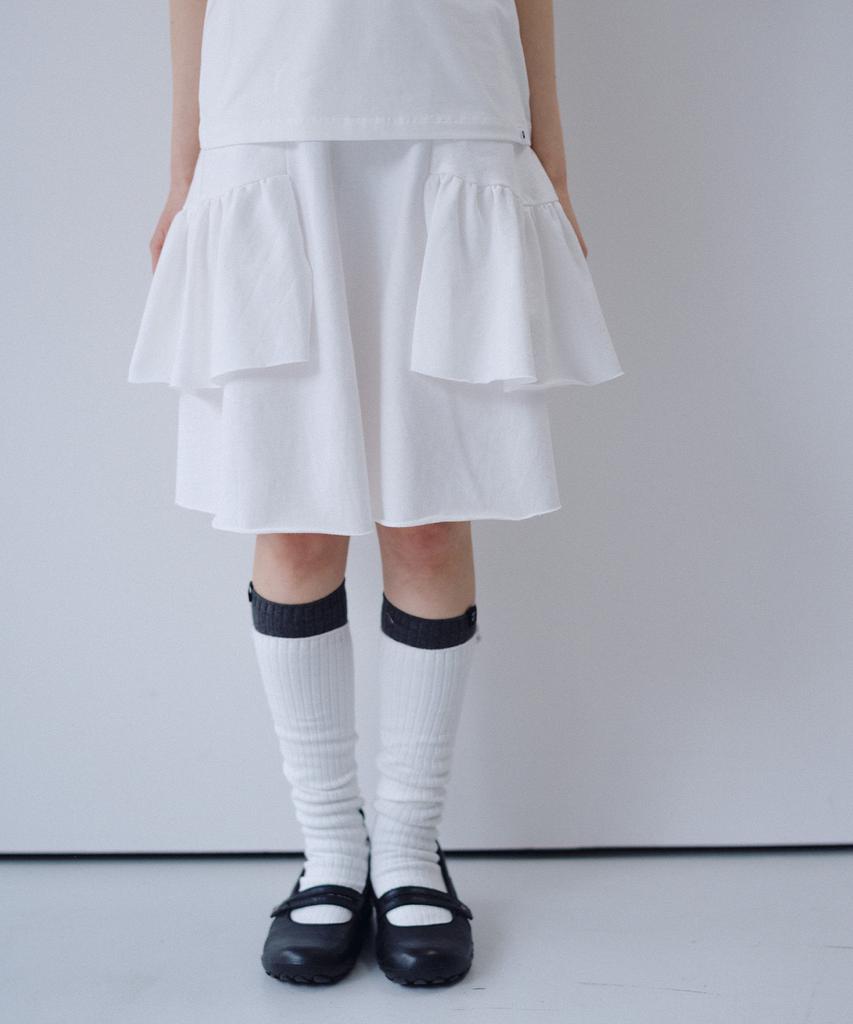 Ohesio Shirring Midi Banding Skirt, White