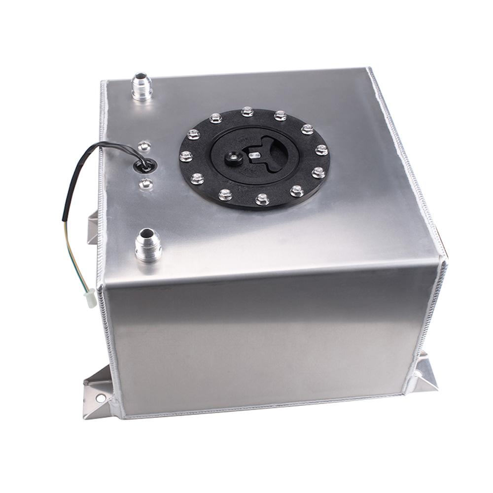 RASTP-High Quality Aluminum Universal 20L Oil Tank Mirror Polish Fuel Cell with Cap/Foam Inside with Sensor Fuel Tanks RS-OCC040