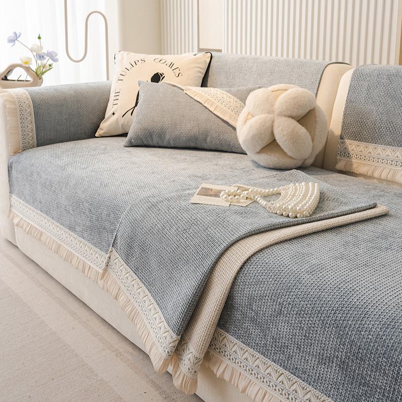 New Sofa Cushion, All-season Non-slip Seat Cushion, French Cream Wind, High-end Sofa Cover Cover Cloth Towel