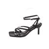 Fashion New Sandals Women's Summer Versatile Not Tired Feet Thin Strap Square Toe Open Toe Non-slip Wear-resistant High Heels