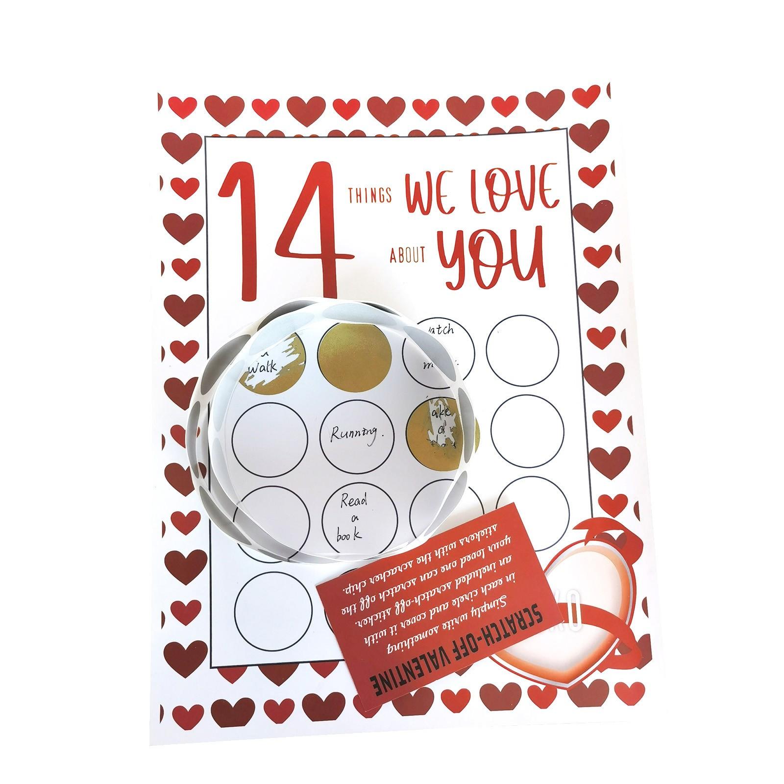 Valentine s Day Scratch Off 14 Things I Love About You 14 Things Option Customized DIY One Size