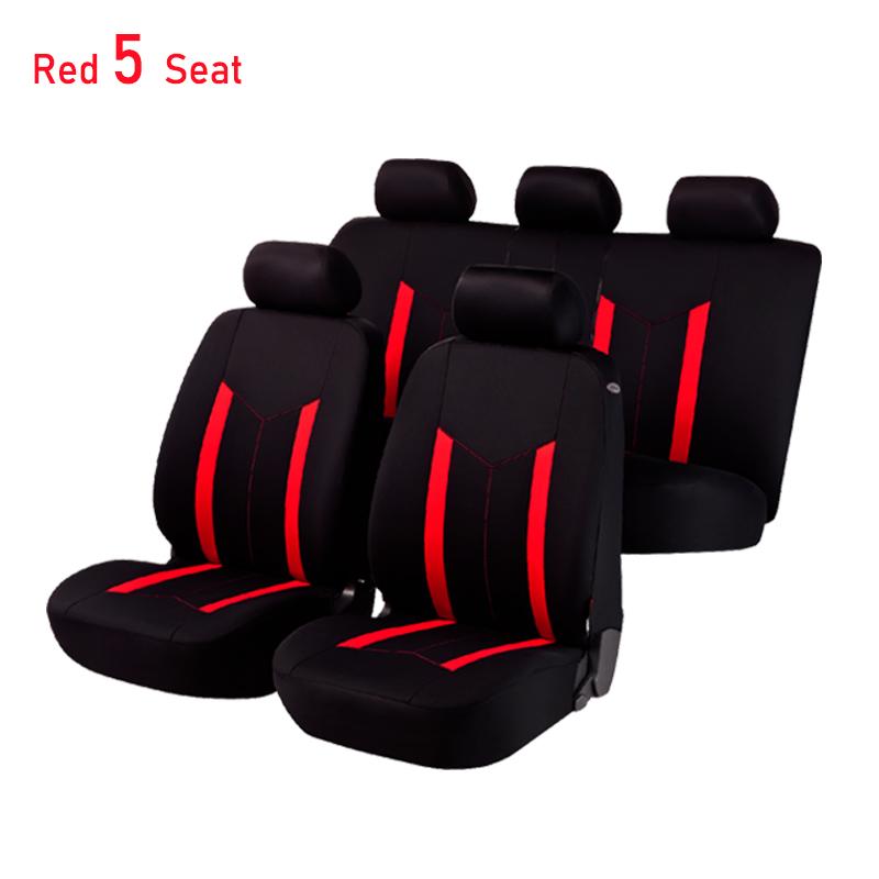 AUTO PLUS Sporty Car Seat Covers Polyester Fabric Full Set Universal Size Seat Covers Fit For SUV Truck Van Accessories Interior