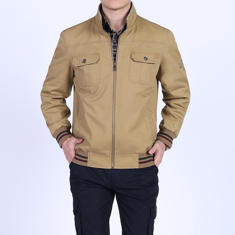 Spring and Autumn Men's New Casual Jacket Youth Stand-up Collar Men's Coat