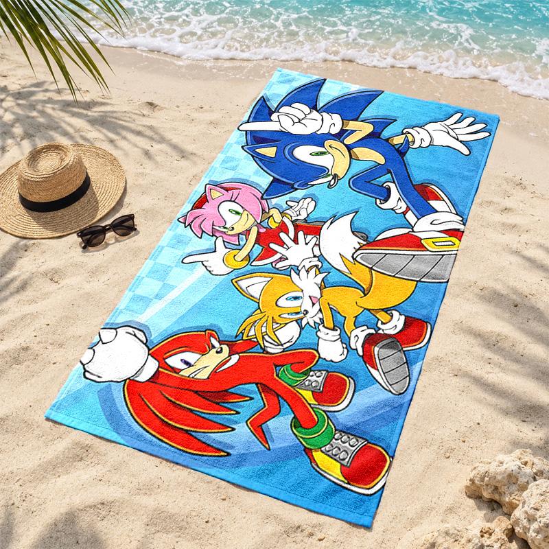 Sonic Microfiber Beach Towel Quick Dry Sand Free Lightweight Beach Towels for Travel Swimming Camping