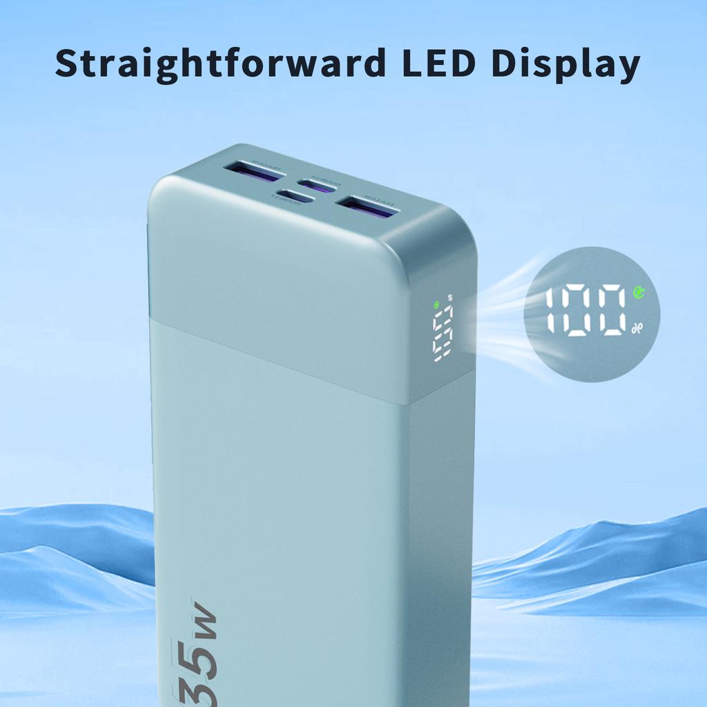 Brand JUOVI/NOBIS High Capacity 35W 20000mAh Power Bank with PD QC3.0 Type-C USB Four Ports for iPhone 17 Samsung Fast Charging