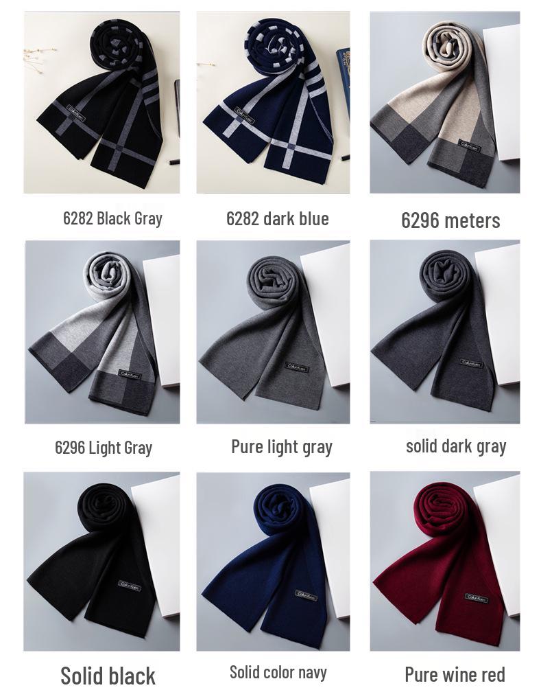 2026 New Men's Wool Plaid Scarf – Trendy Knitted Korean Style, Versatile and Warm Winter Accessory