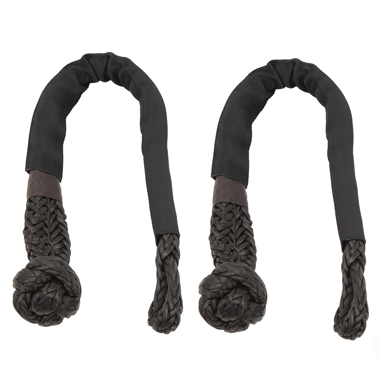 

2 шт. буксировочная мягкая скоба 38000 фунтов разрывная сила сопротивление разрыву портативная для грузовиков больших внедорожников чёрный