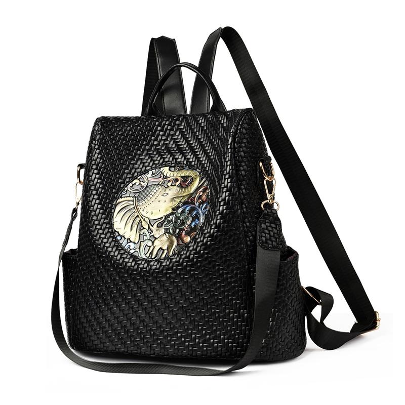 PU Backpack Women Anti-Theft Backpack Multi-Function Shoulder Bag