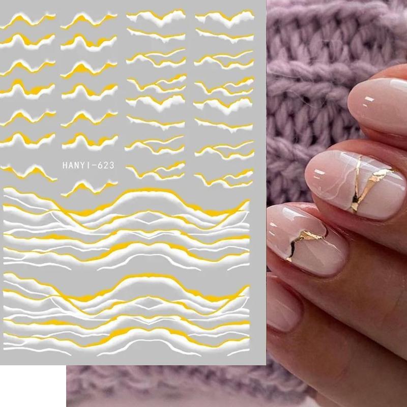 Zurück Kleber Aufkleber 3D Nagel Aufkleber Schwarz Weiß Geometrische Zeichnungen Designs Nagel Aufkleber Dekoration Für Nail Art Schönheit