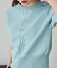 Deuloupisumeon Cable Line Linen Short Sleeve Knit [Sky Blue]